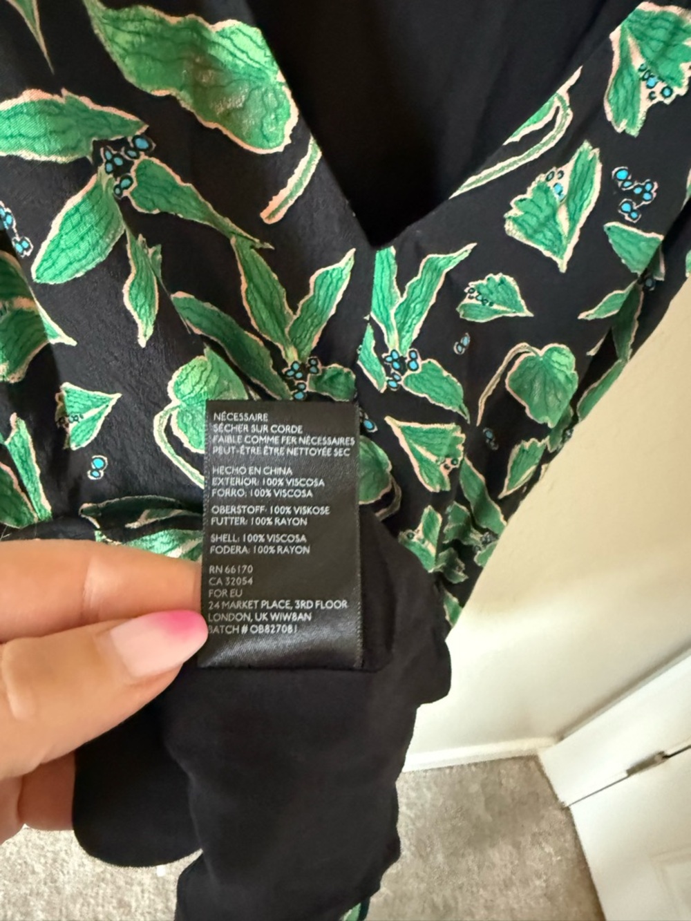 Women's Urban Outfitters Zoe Leaf Print Dress - XS - Picture 7 of 7